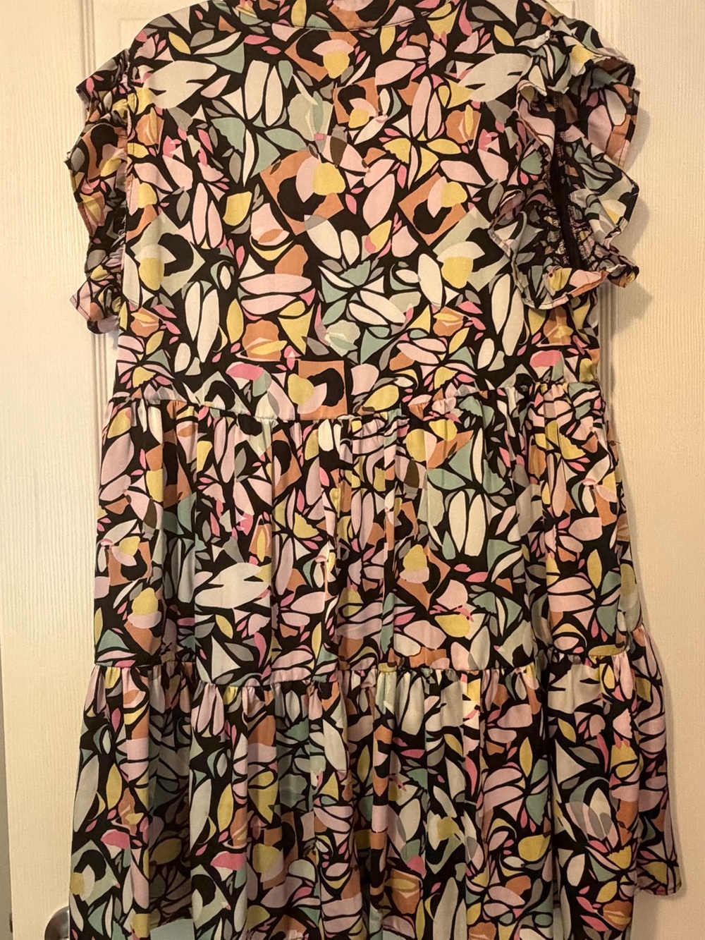 R2 Floral Tiered Dress with Pastel Accents - Picture 3 of 3
